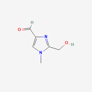 molecular formula C6H8N2O2 B13482150 2-(hydroxymethyl)-1-methyl-1H-imidazole-4-carbaldehyde 