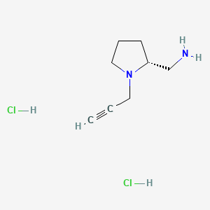 molecular formula C8H16Cl2N2 B13482186 1-[(2R)-1-(prop-2-yn-1-yl)pyrrolidin-2-yl]methanamine dihydrochloride 