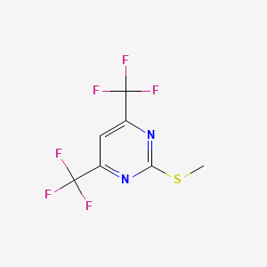 molecular formula C7H4F6N2S B13482209 2-(Methylsulfanyl)-4,6-bis(trifluoromethyl)pyrimidine CAS No. 62772-93-4