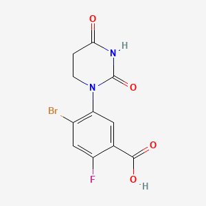 molecular formula C11H8BrFN2O4 B13482268 4-Bromo-5-(2,4-dioxohexahydropyrimidin-1-yl)-2-fluoro-benzoic acid 