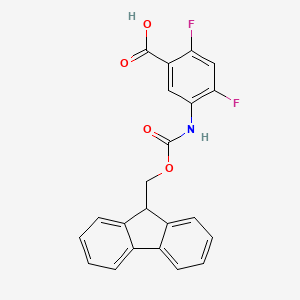 molecular formula C22H15F2NO4 B13482305 5-((((9h-Fluoren-9-yl)methoxy)carbonyl)amino)-2,4-difluorobenzoic acid 