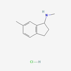 molecular formula C11H16ClN B13482314 N,6-dimethyl-2,3-dihydro-1H-inden-1-amine hydrochloride 