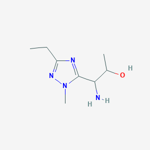 molecular formula C8H16N4O B13482317 1-Amino-1-(3-ethyl-1-methyl-1h-1,2,4-triazol-5-yl)propan-2-ol CAS No. 1343223-65-3