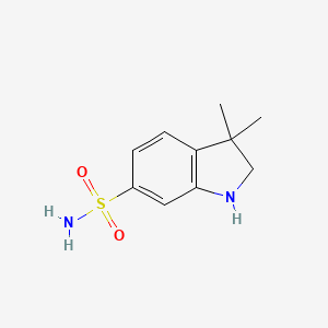 molecular formula C10H14N2O2S B13482326 2,3-Dihydro-3,3-dimethyl-1H-indole-6-sulfonamide 