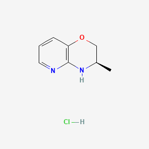 molecular formula C8H11ClN2O B13482364 (3R)-3-methyl-2H,3H,4H-pyrido[3,2-b][1,4]oxazine hydrochloride 