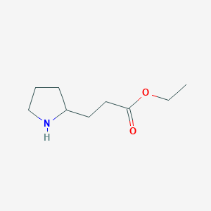 molecular formula C9H17NO2 B13482369 Ethyl 3-(pyrrolidin-2-yl)propanoate CAS No. 103038-22-8