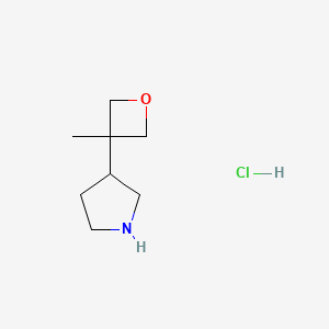 molecular formula C8H16ClNO B13482374 3-(3-Methyloxetan-3-yl)pyrrolidine hydrochloride 