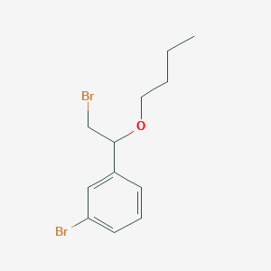 molecular formula C12H16Br2O B13482401 1-Bromo-3-(2-bromo-1-butoxyethyl)benzene 