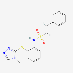 molecular formula C17H16N4O2S2 B13482431 N-{2-[(4-methyl-4H-1,2,4-triazol-3-yl)sulfanyl]phenyl}-2-phenylethene-1-sulfonamide 