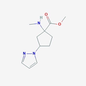 Methyl 1-(methylamino)-3-(1h-pyrazol-1-yl)cyclopentane-1-carboxylate