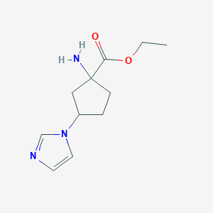 Ethyl 1-amino-3-(1h-imidazol-1-yl)cyclopentane-1-carboxylate