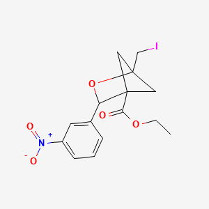 molecular formula C15H16INO5 B13482505 Ethyl 1-(iodomethyl)-3-(3-nitrophenyl)-2-oxabicyclo[2.1.1]hexane-4-carboxylate 