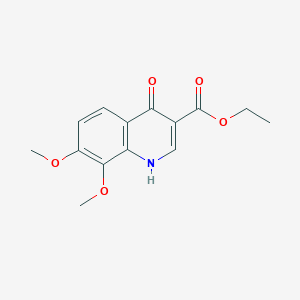 molecular formula C14H15NO5 B13482506 Ethyl 4-hydroxy-7,8-dimethoxyquinoline-3-carboxylate 