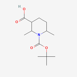 molecular formula C13H23NO4 B13482510 1-(Tert-butoxycarbonyl)-2,6-dimethylpiperidine-3-carboxylic acid 