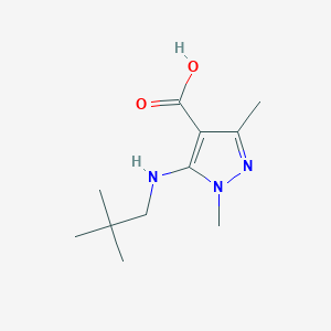 molecular formula C11H19N3O2 B13482518 1,3-Dimethyl-5-(neopentylamino)-1h-pyrazole-4-carboxylic acid 