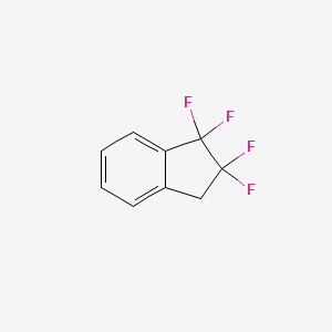 molecular formula C9H6F4 B13482534 1,1,2,2-Tetrafluoro-2,3-dihydro-1H-indene CAS No. 80829-35-2