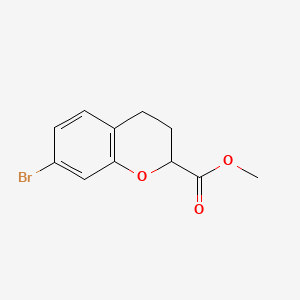 molecular formula C11H11BrO3 B13482552 methyl 7-bromo-3,4-dihydro-2H-1-benzopyran-2-carboxylate 