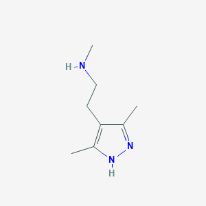 molecular formula C8H15N3 B1348262 2-(3,5-二甲基-1H-吡唑-4-基)-N-甲基乙胺 CAS No. 401632-42-6