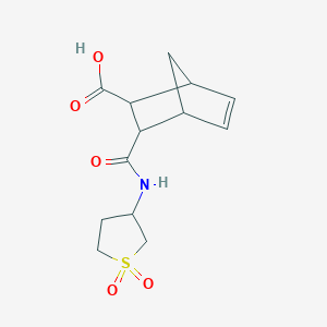molecular formula C13H17NO5S B1348265 3-((1,1-二氧化四氢噻吩-3-基)氨基甲酰基)双环[2.2.1]庚-5-烯-2-羧酸 CAS No. 1005068-61-0