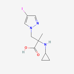 molecular formula C10H14IN3O2 B13482690 2-(Cyclopropylamino)-3-(4-iodo-1h-pyrazol-1-yl)-2-methylpropanoic acid 