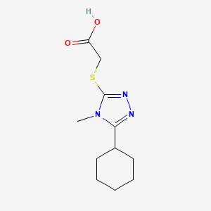 molecular formula C11H17N3O2S B1348272 (5-环己基-4-甲基-4H-[1,2,4]三唑-3-基-硫代)乙酸 CAS No. 462066-86-0