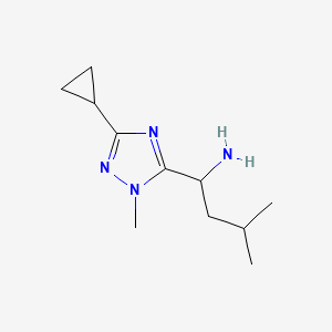 molecular formula C11H20N4 B13482724 1-(3-Cyclopropyl-1-methyl-1h-1,2,4-triazol-5-yl)-3-methylbutan-1-amine 