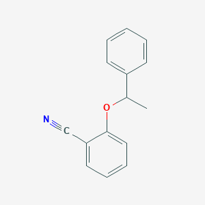 molecular formula C15H13NO B13482779 2-(1-Phenylethoxy)benzonitrile 