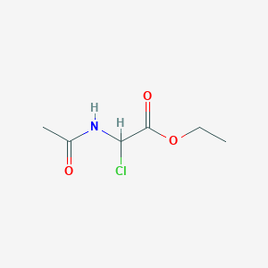 molecular formula C6H10ClNO3 B13482823 Ethyl 2-chloro-2-acetamidoacetate 