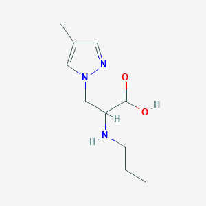 molecular formula C10H17N3O2 B13482830 3-(4-Methyl-1h-pyrazol-1-yl)-2-(propylamino)propanoic acid 