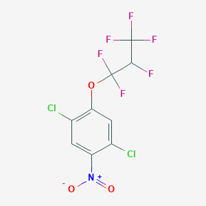 molecular formula C9H3Cl2F6NO3 B134829 1,4-Dichloro-2-(1,1,2,3,3,3-hexafluoropropoxy)-5-nitrobenzene CAS No. 130841-23-5