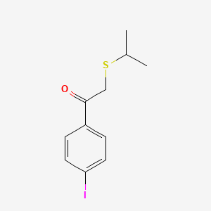 molecular formula C11H13IOS B13482901 1-(4-Iodophenyl)-2-(isopropylthio)ethan-1-one 