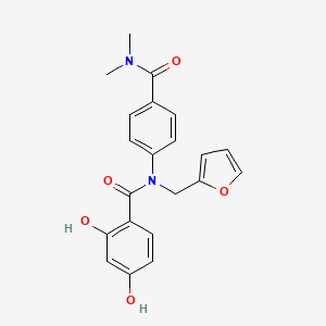 N-(4-(Dimethylcarbamoyl)phenyl)-N-(furan-2-ylmethyl)-2,4-dihydroxybenzamide