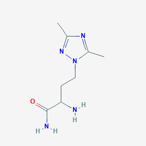 molecular formula C8H15N5O B13482999 2-Amino-4-(3,5-dimethyl-1h-1,2,4-triazol-1-yl)butanamide 