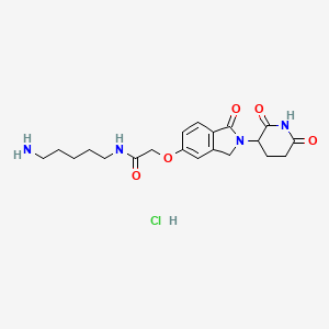 N-(5-aminopentyl)-2-{[2-(2,6-dioxopiperidin-3-yl)-1-oxo-2,3-dihydro-1H-isoindol-5-yl]oxy}acetamide hydrochloride