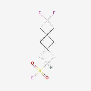 molecular formula C10H13F3O2S B13483011 8,8-Difluorodispiro[3.1.36.14]decane-2-sulfonyl fluoride 