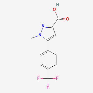 molecular formula C12H9F3N2O2 B13483077 1-methyl-5-[4-(trifluoromethyl)phenyl]-1H-pyrazole-3-carboxylic acid 