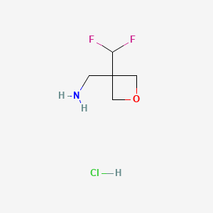 molecular formula C5H10ClF2NO B13483118 1-[3-(Difluoromethyl)oxetan-3-yl]methanamine hydrochloride CAS No. 2866323-79-5