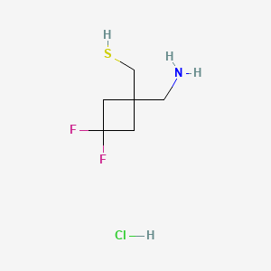 molecular formula C6H12ClF2NS B13483127 [1-(Aminomethyl)-3,3-difluorocyclobutyl]methanethiol hydrochloride 