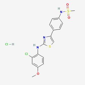 N-(4-{2-[(2-chloro-4-methoxyphenyl)amino]-1,3-thiazol-4-yl}phenyl)methanesulfonamide hydrochloride