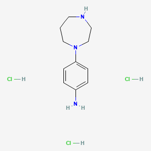 molecular formula C11H20Cl3N3 B13483181 4-(1,4-Diazepan-1-yl)aniline trihydrochloride 