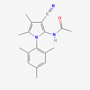 molecular formula C18H21N3O B1348326 N-[3-氰基-4,5-二甲基-1-(2,4,6-三甲基-苯基)-1H-吡咯-2-基]-乙酰胺 CAS No. 157286-83-4