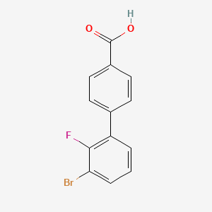 molecular formula C13H8BrFO2 B13483303 4-(3-Bromo-2-fluorophenyl)benzoic acid 