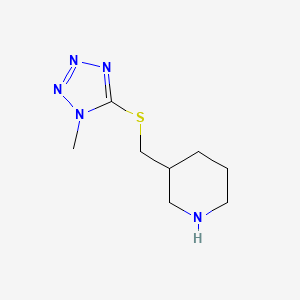 molecular formula C8H15N5S B13483406 3-(((1-Methyl-1h-tetrazol-5-yl)thio)methyl)piperidine 