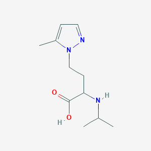 molecular formula C11H19N3O2 B13483427 2-(Isopropylamino)-4-(5-methyl-1h-pyrazol-1-yl)butanoic acid 