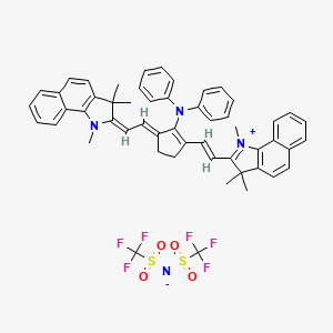 molecular formula C53H48F6N4O4S2 B13483464 2-((E)-2-((E)-2-(Diphenylamino)-3-((E)-2-(1,3,3-trimethyl-1,3-dihydro-2H-benzo[g]indol-2-ylidene)ethylidene)cyclopent-1-en-1-yl)vinyl)-1,3,3-trimethyl-3H-benzo[g]indol-1-ium bis((trifluoromethyl)sulfonyl)amide 