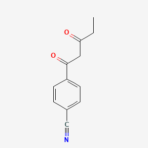 molecular formula C12H11NO2 B13483549 4-(3-Oxopentanoyl)benzonitrile CAS No. 62585-04-0