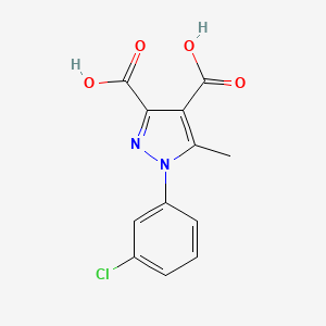 molecular formula C12H9ClN2O4 B13483565 1-(3-chlorophenyl)-5-methyl-1H-pyrazole-3,4-dicarboxylic acid 