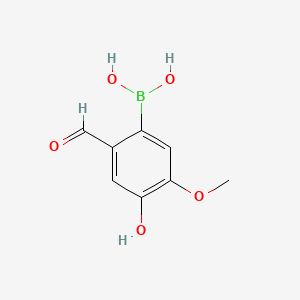 molecular formula C8H9BO5 B13483574 (2-Formyl-4-hydroxy-5-methoxyphenyl)boronic acid 