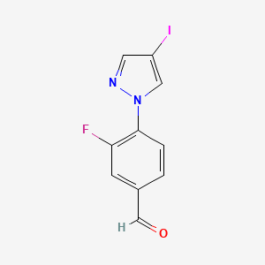 molecular formula C10H6FIN2O B13483582 3-Fluoro-4-(4-iodo-1h-pyrazol-1-yl)benzaldehyde 