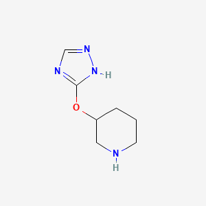 molecular formula C7H12N4O B13483624 3-(1H-1,2,4-triazol-3-yloxy)piperidine 